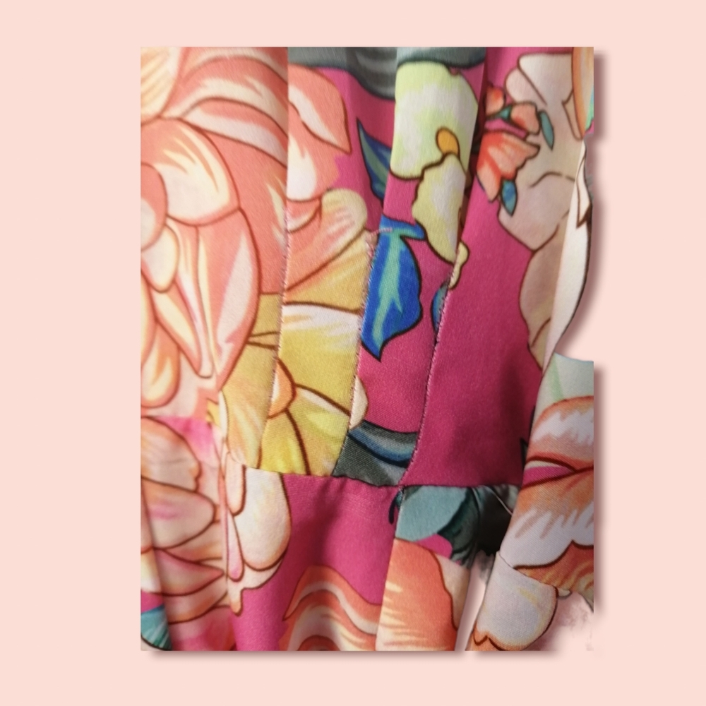 Anthropologie FARM Rio Eulalie pink floral Wide Leg Jumpsuit in size S - Picture 8 of 10